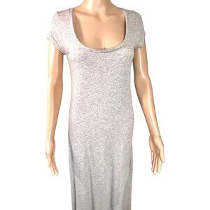 NWT Polo Ralph Lauren Scoop Neck T-Shirt Maxi Dress Heather Grey Small